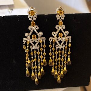 Chandelier style  Gold and Silver Earrings